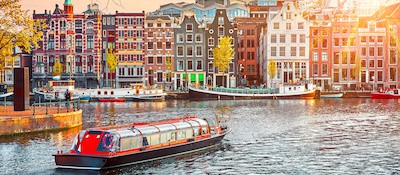 Grachtenfahrt Amsterdam mit Bar deutsch Produktbild lang