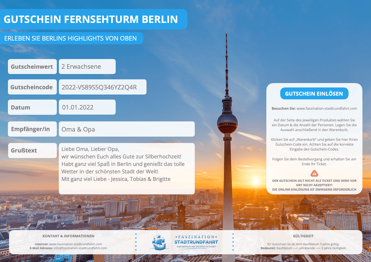 Gutschein Template Fernsehturm Berlin NEW