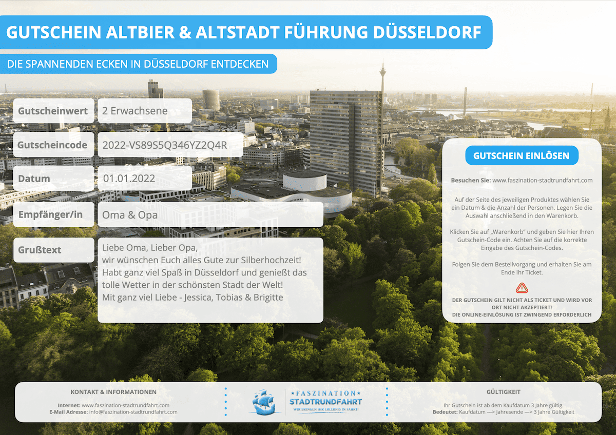 Gutschein Template NEU Duesseldorf Altbier Altstadt Fuehrung