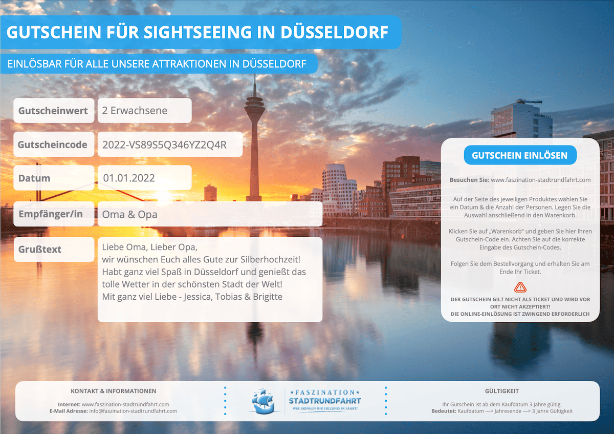 Gutschein Template NEU Duesseldorf freier Gutschein